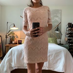 S Pink Lace Dress